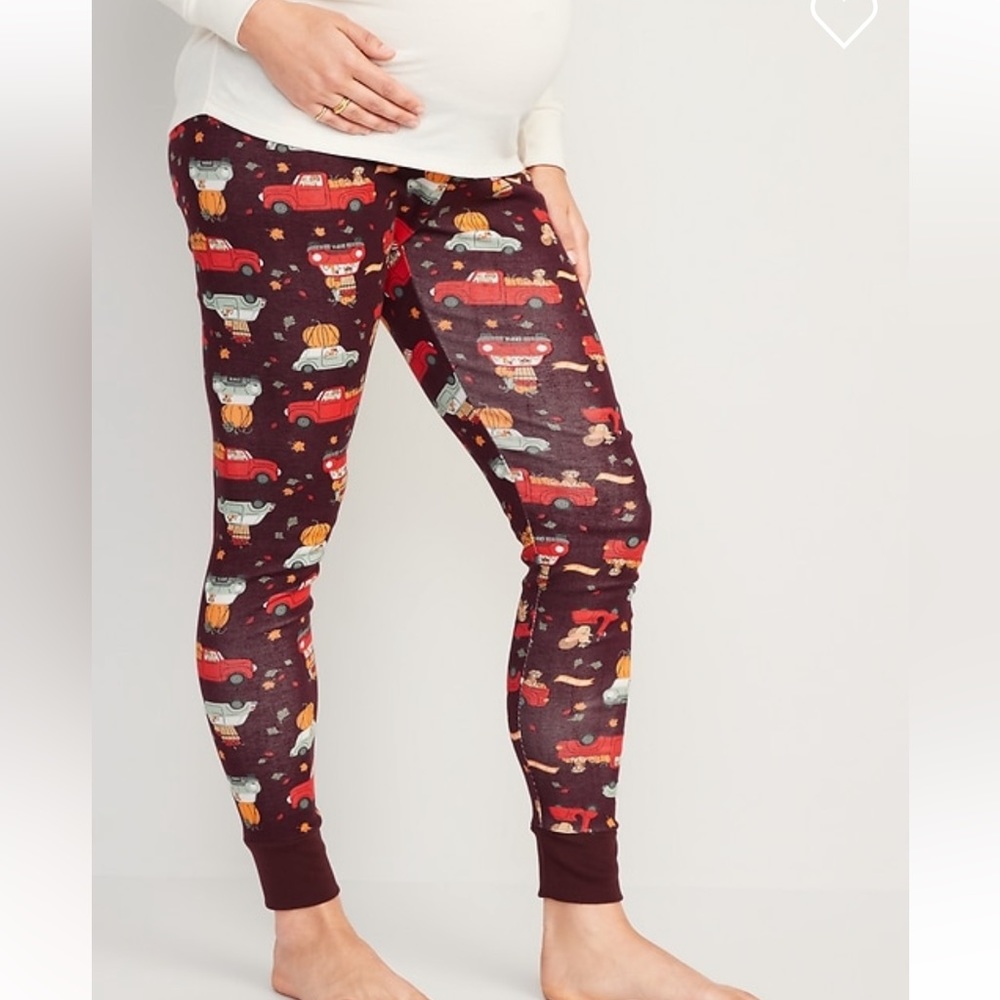 Maternity cotton fall pajama set-2 piece - Picture 2 of 4